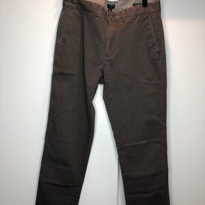 Mens J Crew Straight Flex Pants W 33 L 32  , Good Cond. Brown